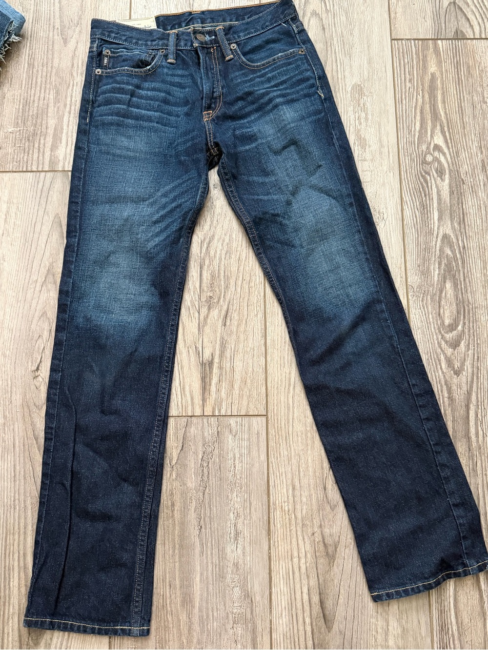 Abercrombie Kids Jeans Boy Slim Straight Size 16 Blue Denim Stretch School